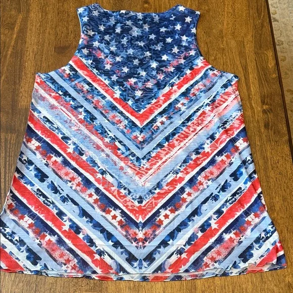 Women’s Patriotic Chevron Tank Top - Picture 6 of 6
